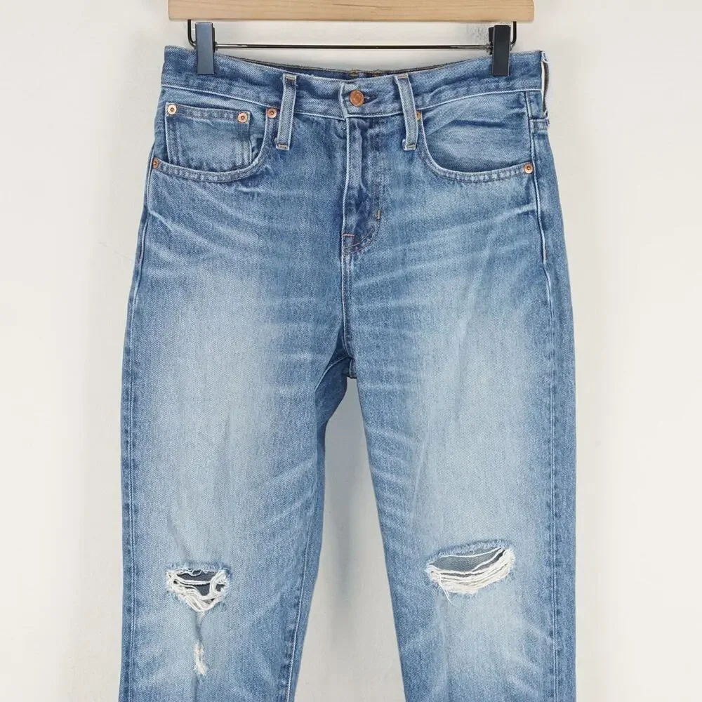 J Crew Slouchy Boyfriend Relaxed Straight Leg Blue Jeans Sz 25 Petite